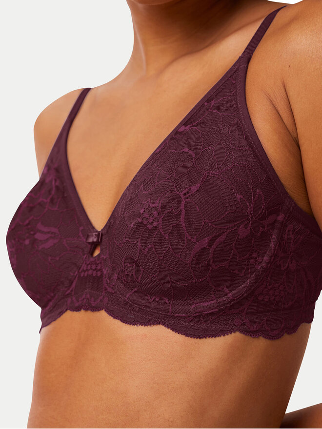 Triumph Triumph Nedrček s kostjo Amourette Charm 10214458 Bordo rdeča
