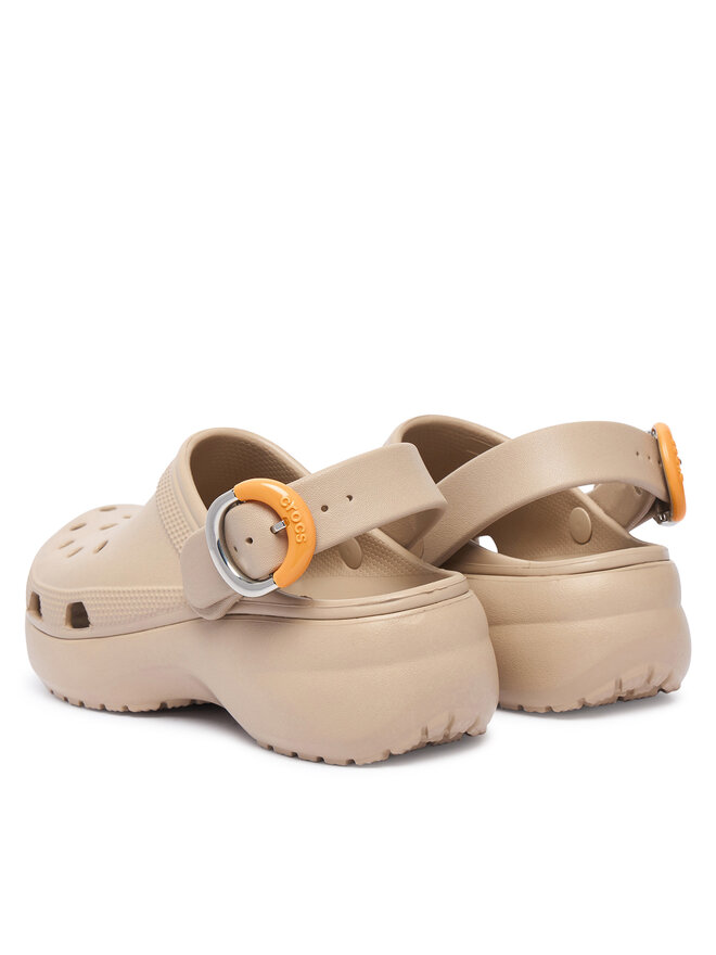 Crocs Pantoletten Crocs Classic Platform Buckle Clog 213230 Beige
