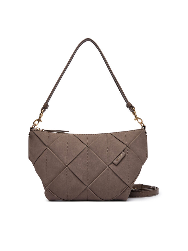Calvin Klein Handtasche Calvin Klein Woven Sueded Shoulder Bag LV04F3694G Braun
