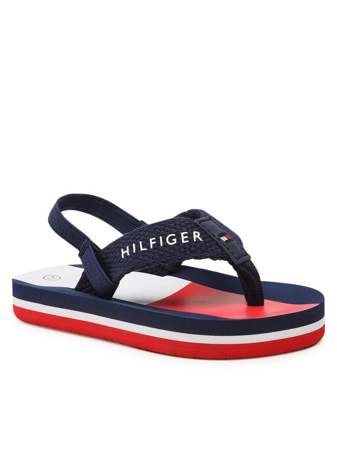 Tommy Hilfiger Sandalen Tommy Hilfiger Flag Flap Flop T1B8-32917-0058 Dunkelblau