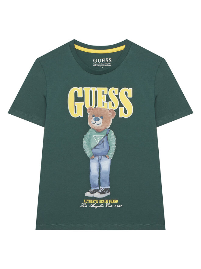 Guess Guess Футболка L6RI11 K8HM4 Зелений Regular Fit