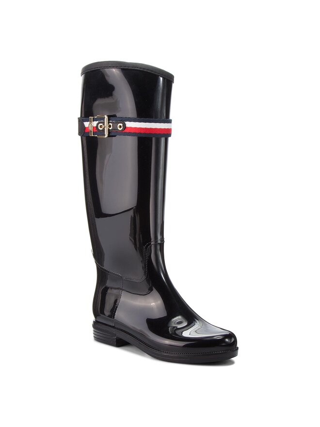 Bottes de pluie Tommy Hilfiger Corporate Belt Long FW0FW03601 Noir fr.eschuhe.ch