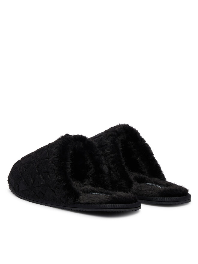 Calvin Klein Hausschuhe Calvin Klein Home Slipper Fur Aop HW0HW03218 Schwarz