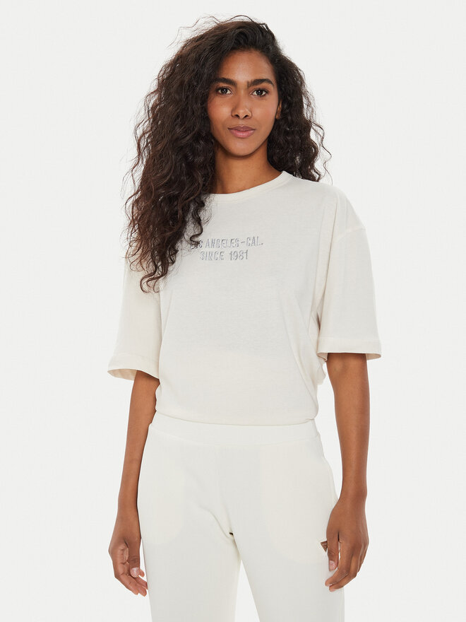 Guess Guess T-Shirt W4YI18 JA914 Εκρού Regular Fit