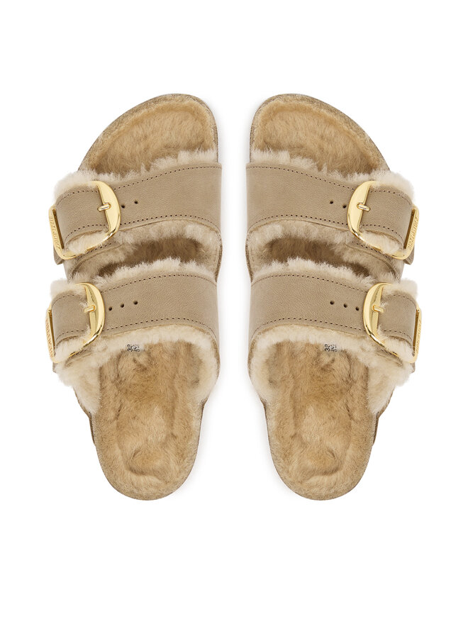 Birkenstock Pantoletten Birkenstock Arizona Big Buckle Shearling 1030384 Braun