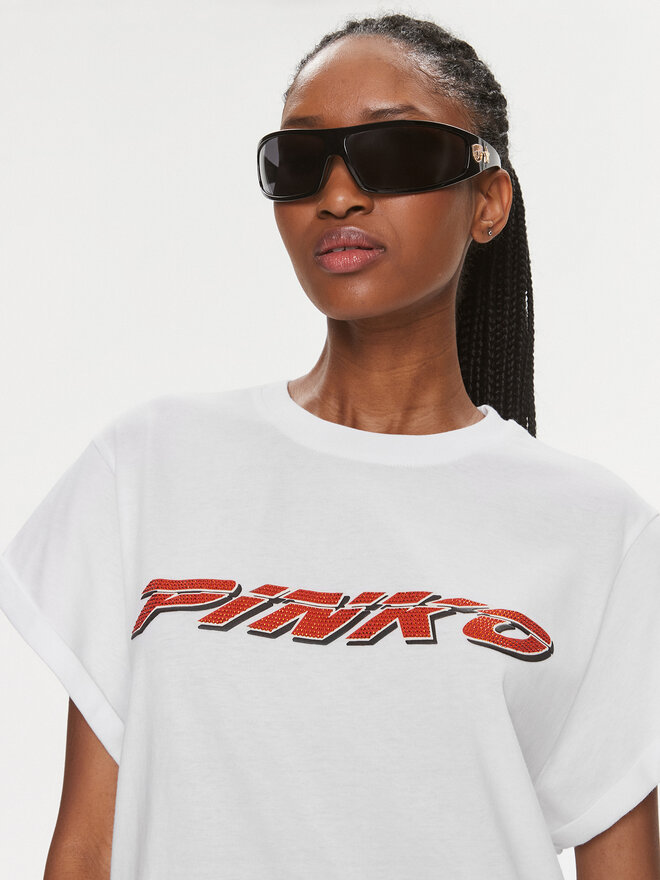 PINKO PINKO Camiseta 103138 A1P7 Blanco Relaxed Fit