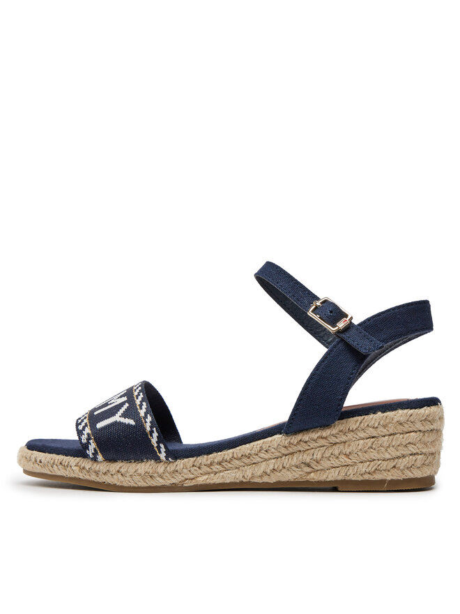 Tommy Hilfiger Espadrilky Tommy Hilfiger Rope Wedge Sandal T3A7-33287-0890 Tmavomodrá