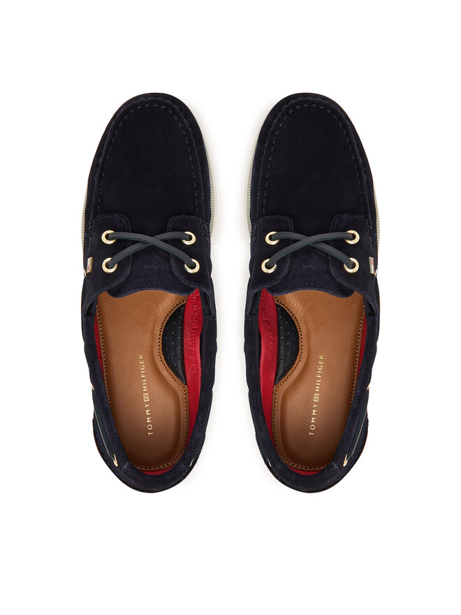 Tommy Hilfiger Mokassins Tommy Hilfiger Hilfiger Suede Boat Shoe FW0FW09338 Dunkelblau