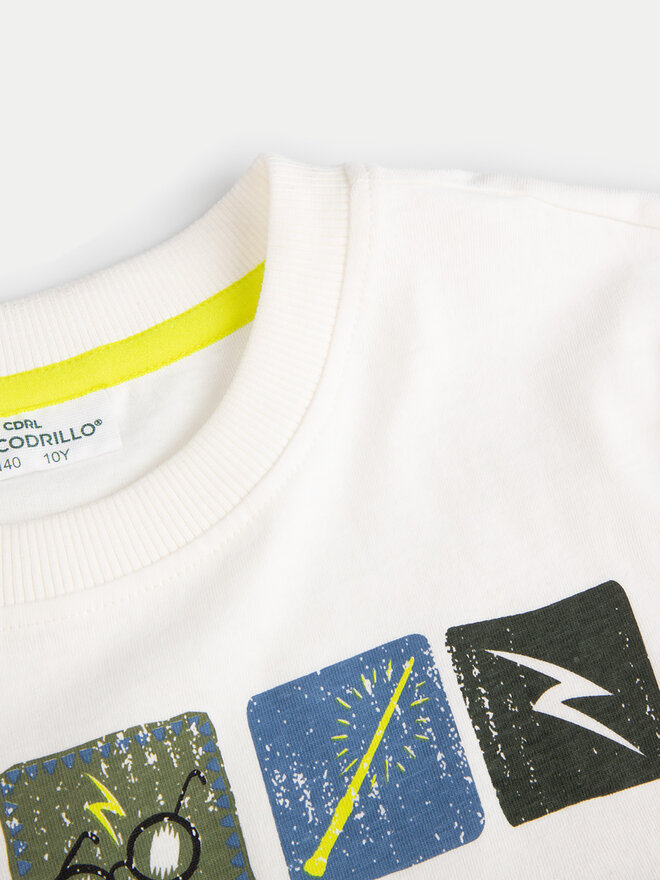 Coccodrillo Coccodrillo Camiseta ZC4143203LBW Écru Regular Fit