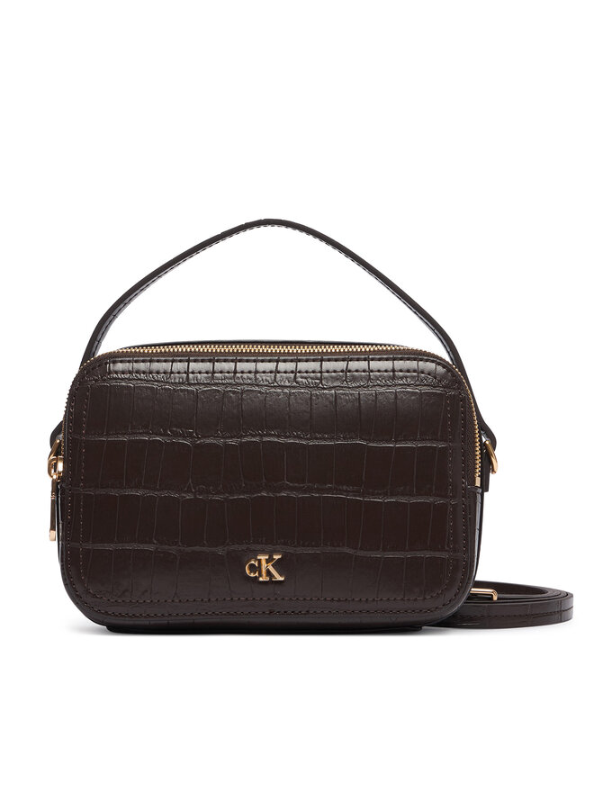 Calvin Klein Handtasche Calvin Klein Ck Croc Camera Bag LV04F3905G Dunkelbraun