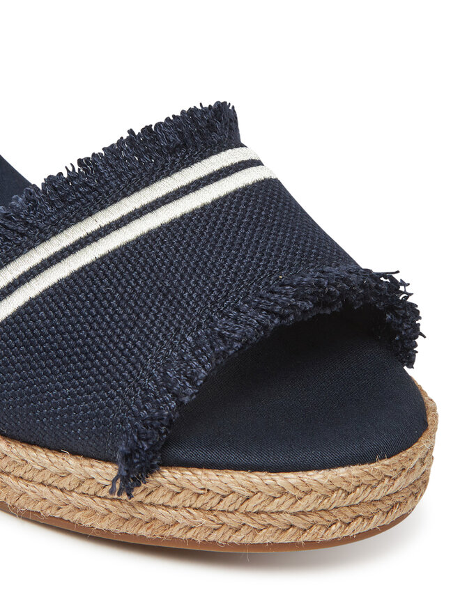 Tommy Hilfiger Espadrilky Tommy Hilfiger Fringe Canvas Medium Wedge FW0FW08879 Tmavomodrá