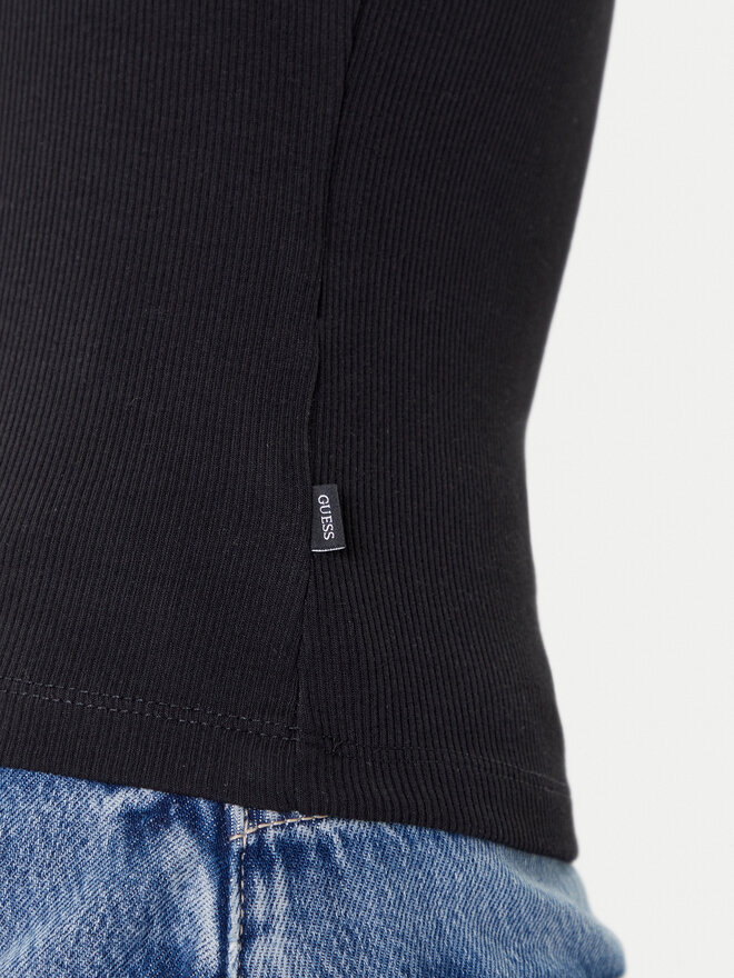 Guess Jeans Guess Jeans Τοπ W5YP35 KA0H1 Μαύρο Regular Fit