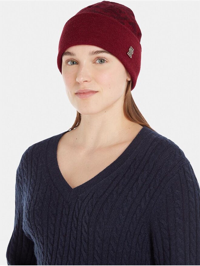 Tommy Hilfiger Σκούφος Tommy Hilfiger Monogram All Over Beanie AW0AW15327 Κόκκινο