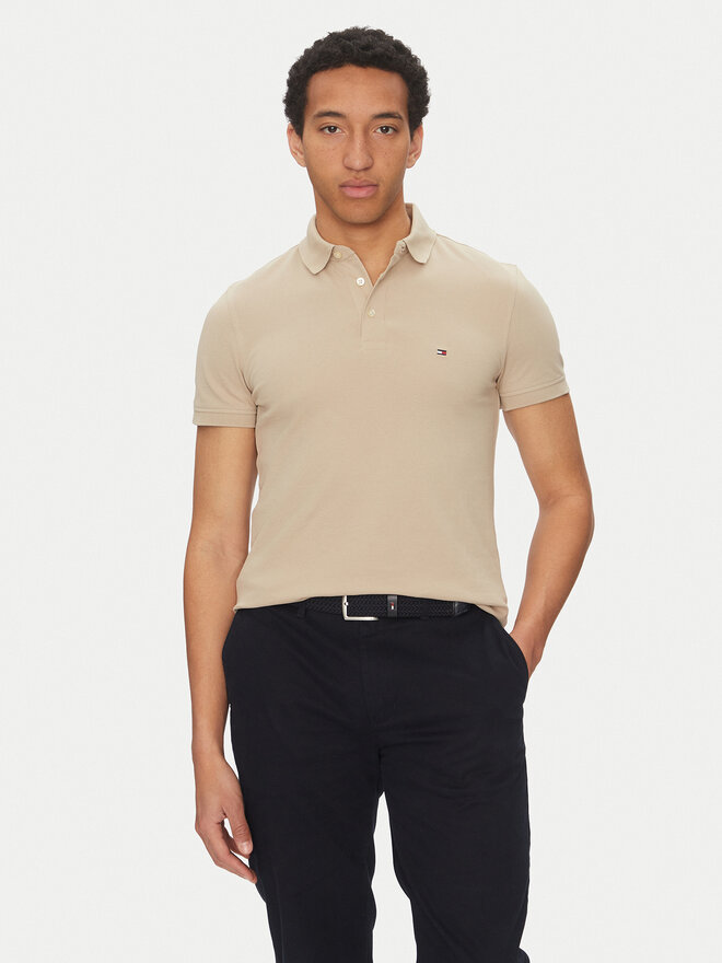 Tommy Hilfiger Tommy Hilfiger Polo marškinėliai 1985 MW0MW17771 Smėlio Slim Fit