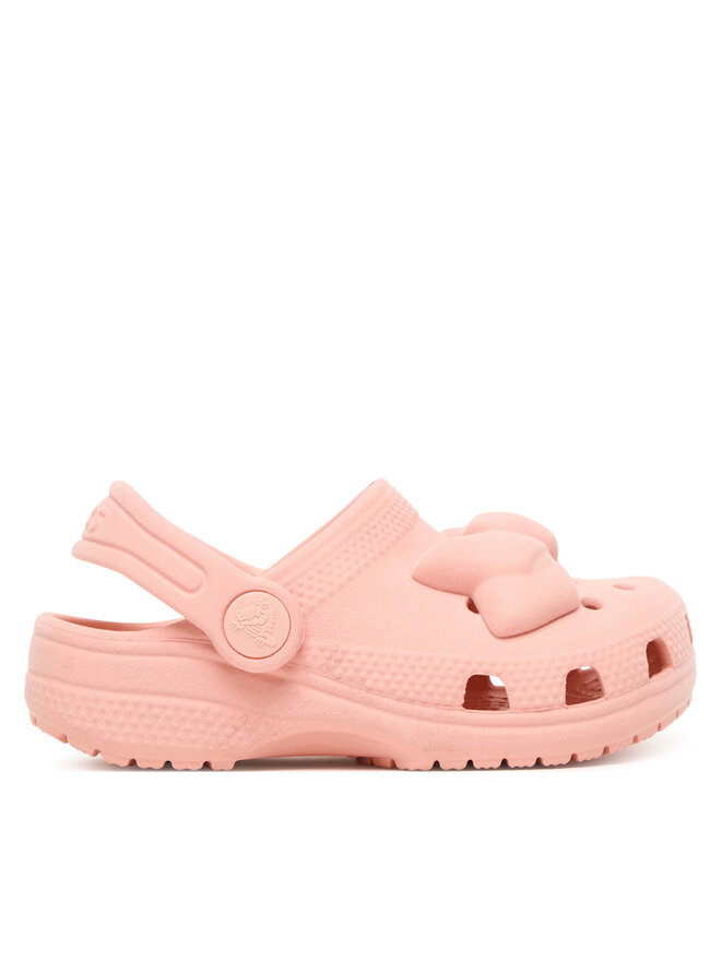 Crocs Şlapi Crocs Toddler Classic Velvet Bow Clog 211887 Roz