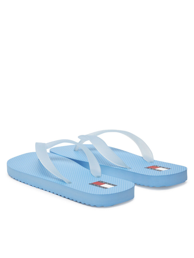 Tommy Jeans Čības uz pirksta Tommy Jeans Tjw Logo Flip Flop EN0EN02447 Gaiši zils