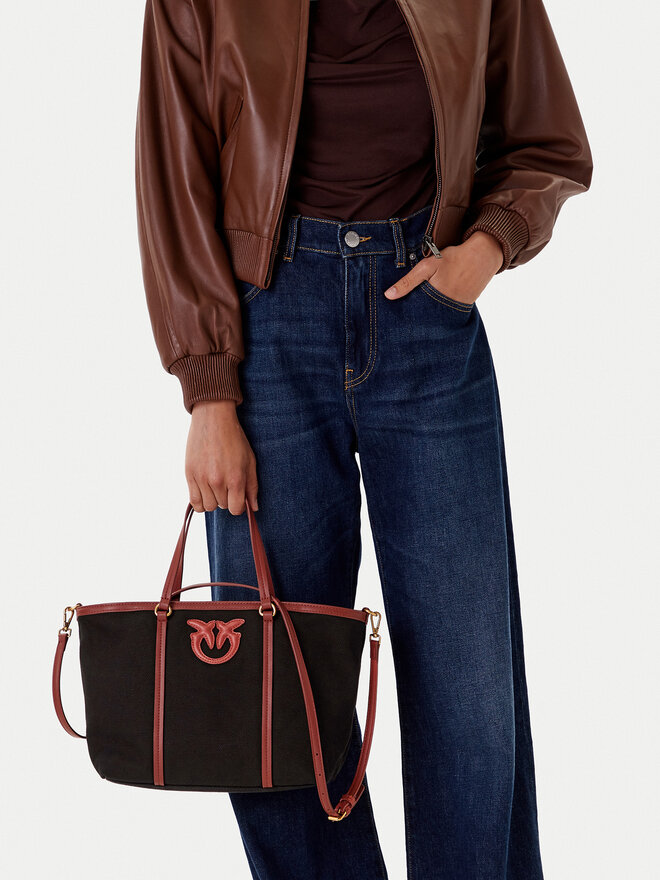 PINKO Kabelka PINKO Miranda Shopper Classic PE 25 PLTT 104714 A2G2 Černá