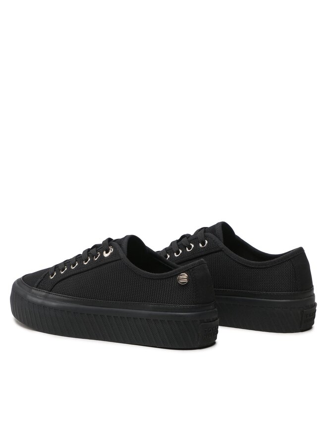 Tommy Hilfiger Sneakers aus Stoff Tommy Hilfiger Platform Vulcanized Sneaker FW0FW07156 Schwarz