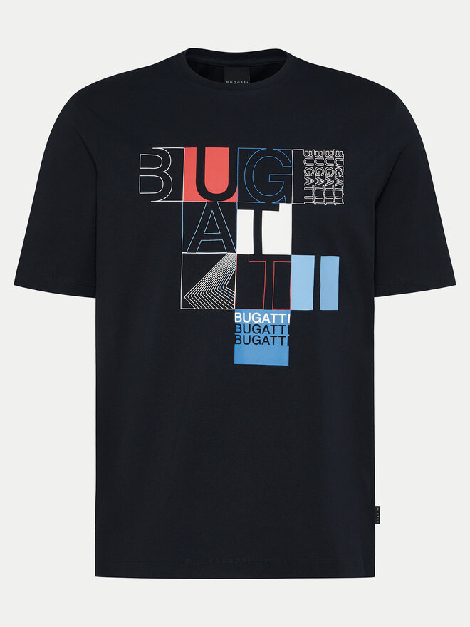 Bugatti Bugatti Marškinėliai 8350 55045A Tamsiai mėlyna Regular Fit