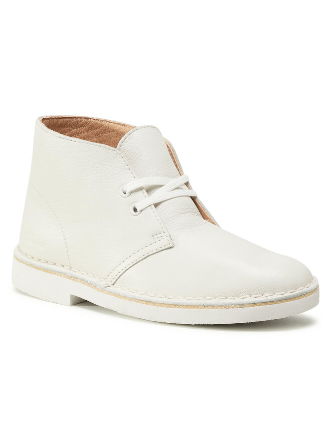 White clarks desert boots on sale