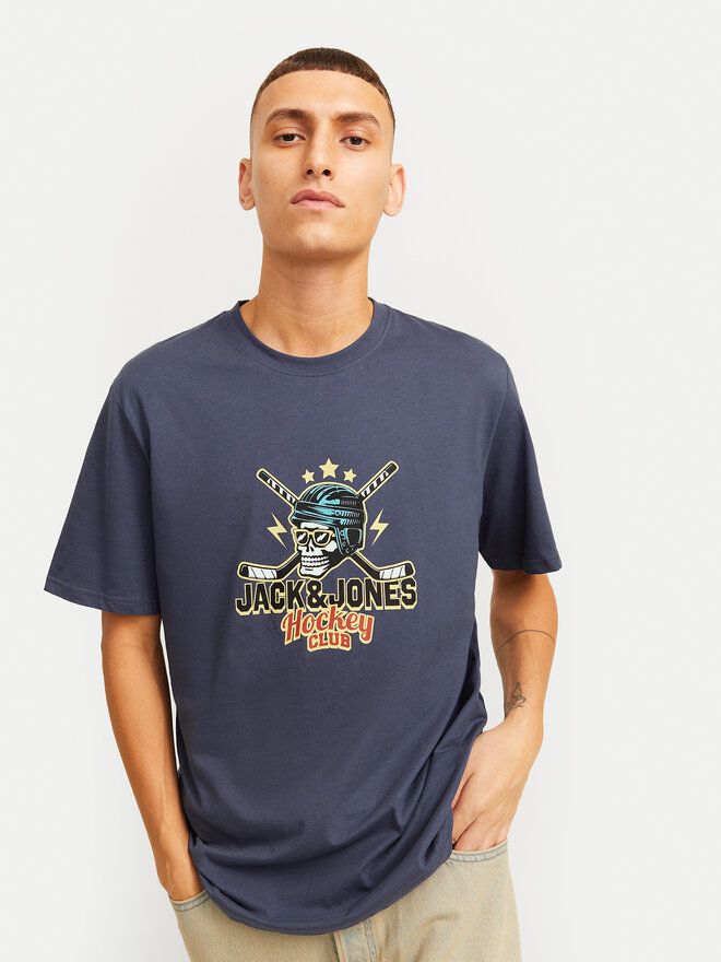Jack&Jones Jack&Jones Marškinėliai Eight Skull 12264841 Tamsiai mėlyna Standard Fit