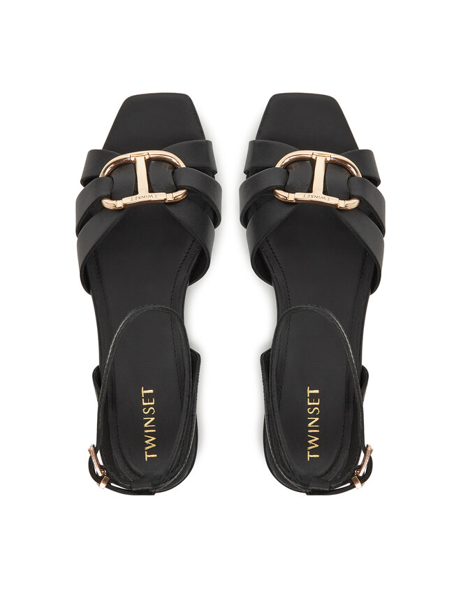 TWINSET Szandál TWINSET Ciabatta 251GCJ04A Fekete