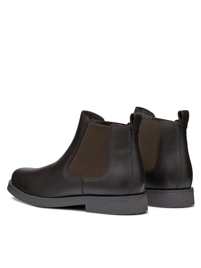 Geox Kotníková obuv s elastickým prvkem Geox Uomo Claudio U2658A 00043 C6009 Hnědá