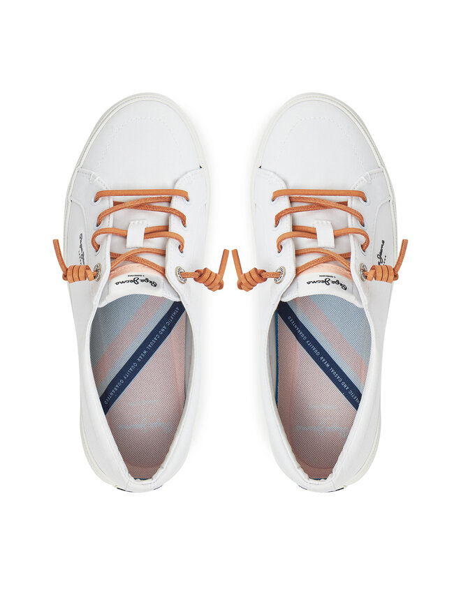 Pepe Jeans Tenisówki Pepe Jeans Kenton Block W PLS31590 Biały