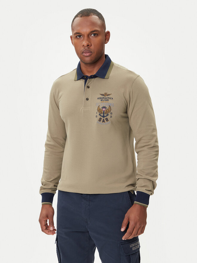 Aeronautica Militare Aeronautica Militare Polo marškinėliai 252PO1896UP00173 Chaki Regular Fit
