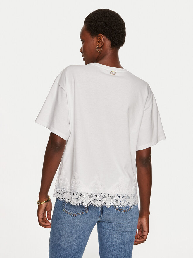 TWINSET TWINSET T-Shirt 242TP2510 Weiß Loose Fit