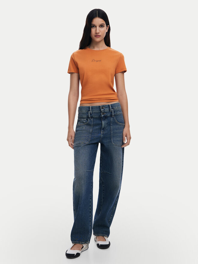 Desigual Desigual Camiseta 25SWTK15 Naranja Regular Fit