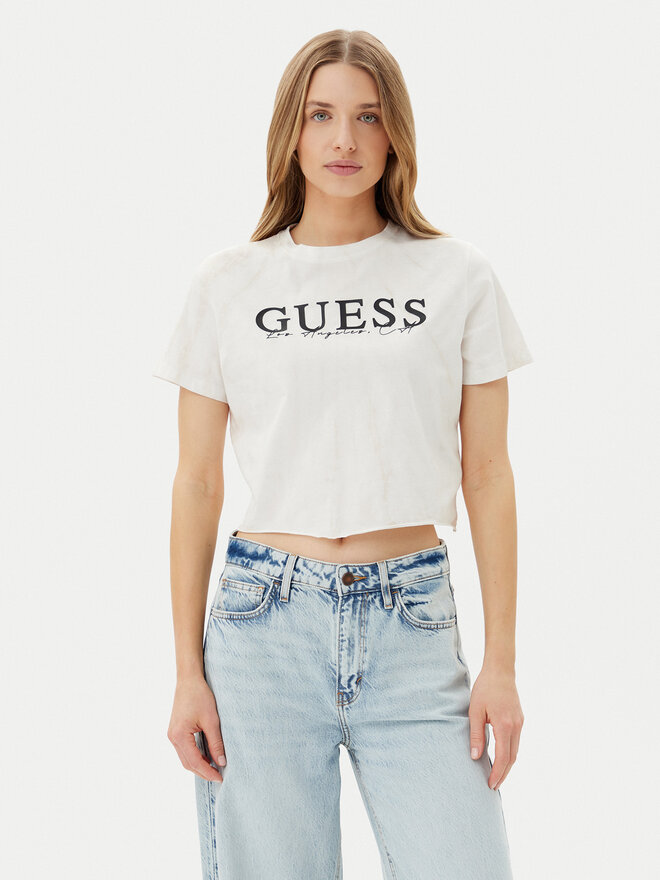Guess Guess Marškinėliai V5GI19 I3Z14 Écru Regular Fit