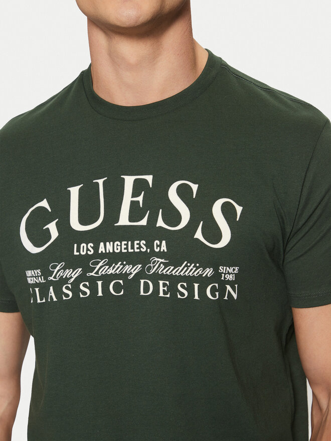 Guess Guess Marškinėliai M5RI43 K9RM1 Žalia Regular Fit