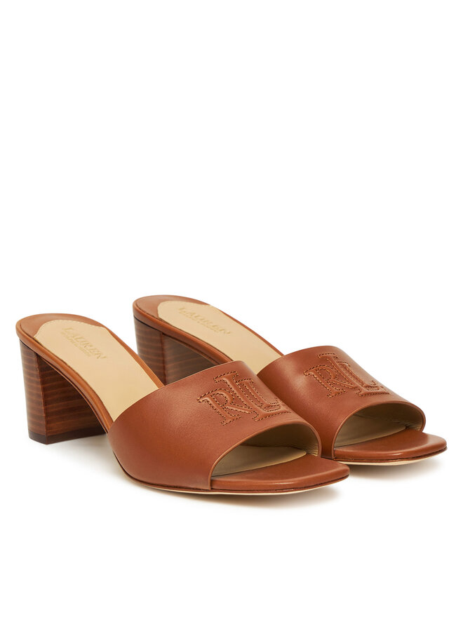 LAUREN RALPH LAUREN Pantoletten LAUREN RALPH LAUREN Everley Block-Heel 802974364002 Braun