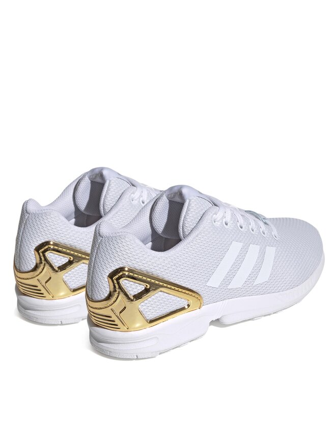 Adidas originals zx flux white and gold top