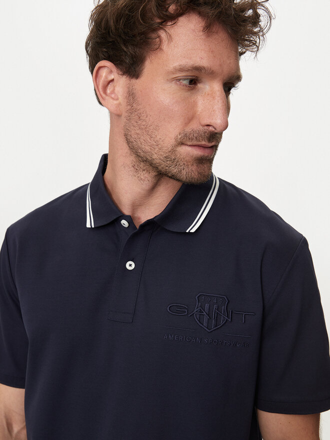 Gant Gant Poloshirt Contrast 2013039 Dunkelblau Regular Fit