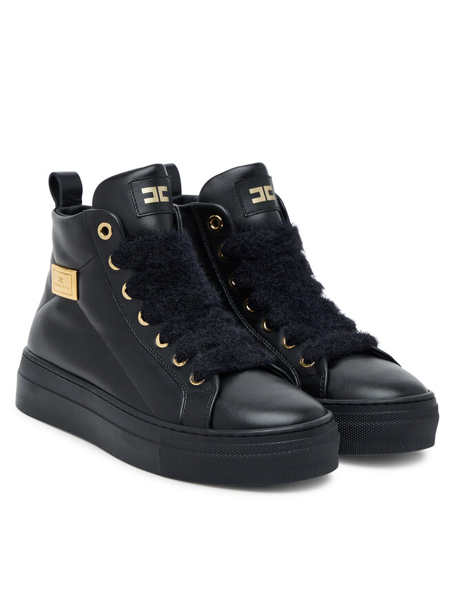 Elisabetta Franchi Čizme Elisabetta Franchi High Top Lace UP F4-A9E-0362-1251930 S Crna