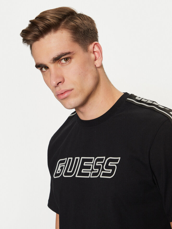 Guess Guess Marškinėliai Arlo Z4GI18 J1314 Juoda Regular Fit