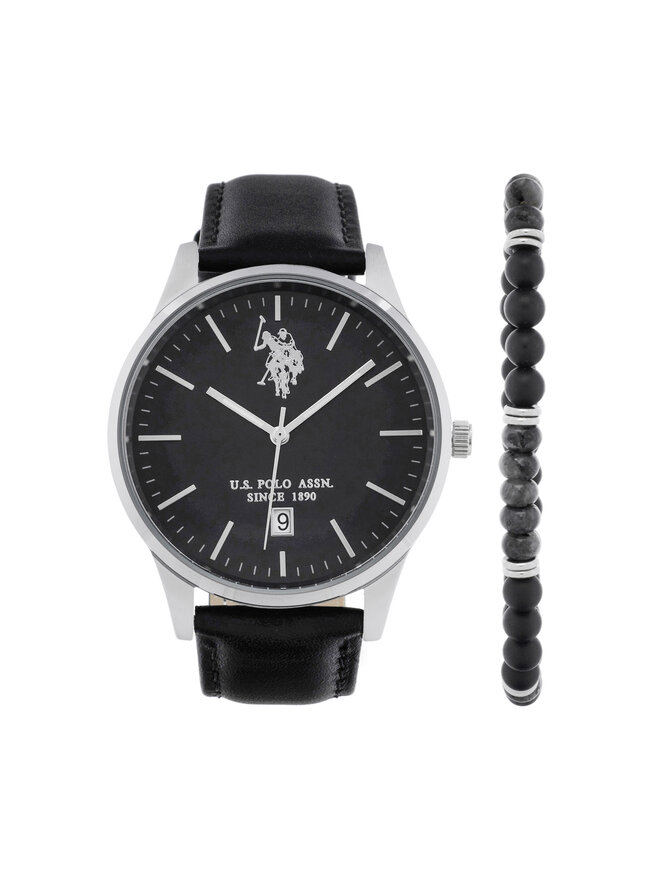 U.S. Polo Assn. Pulksteņa un rokassprādzes komplekts U.S. Polo Assn. Owen USP6175TW Melns