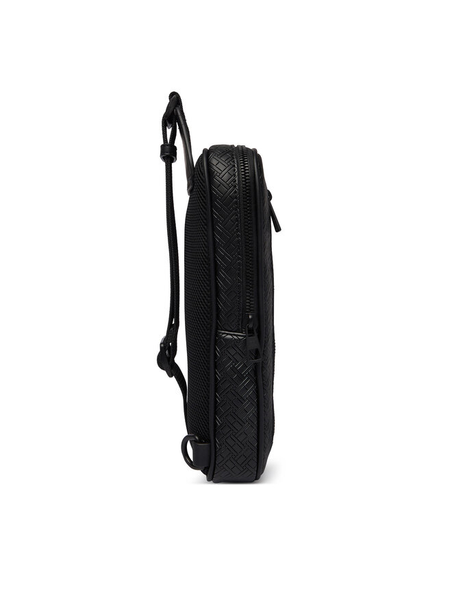 Tommy Hilfiger Umhängetasche Tommy Hilfiger Embossed Flag Sling Bag AM0AM14191 Schwarz
