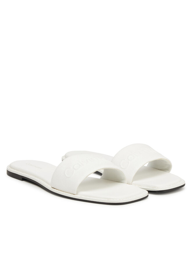 Calvin Klein Παντόφλες Calvin Klein Flat Slide - He HW0HW02378 Λευκό