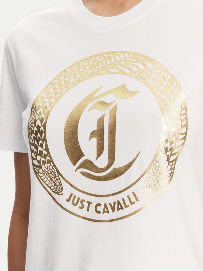 Just Cavalli Just Cavalli T-Shirt 78PAHT01 Λευκό Regular Fit