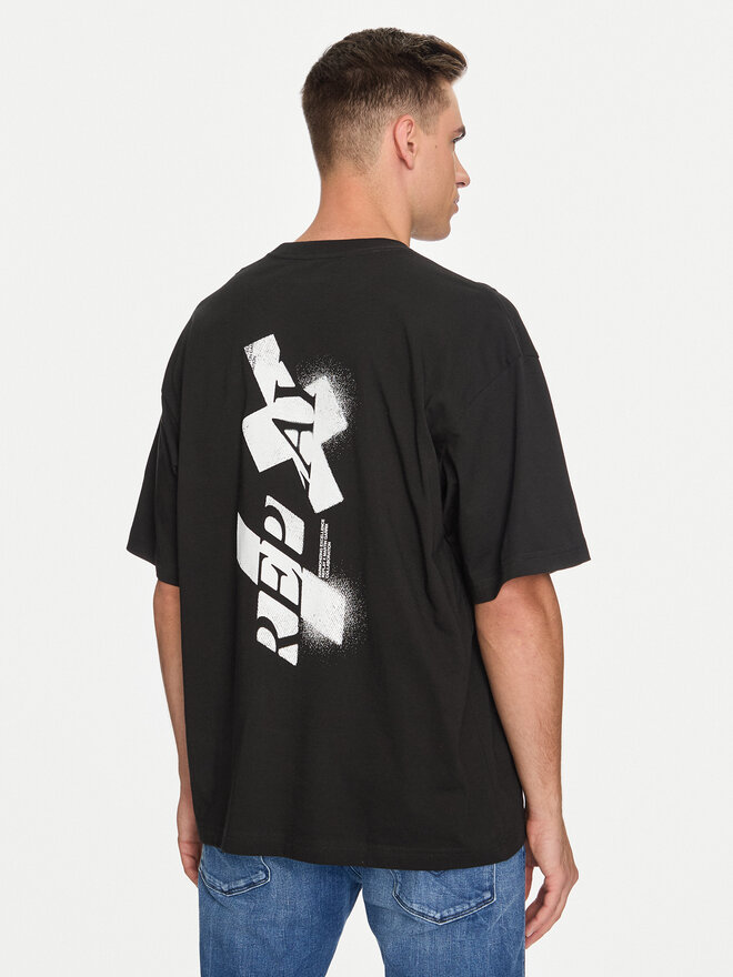 REPLAY Replay T-Shirt MMG330.000.23454 Schwarz Oversize