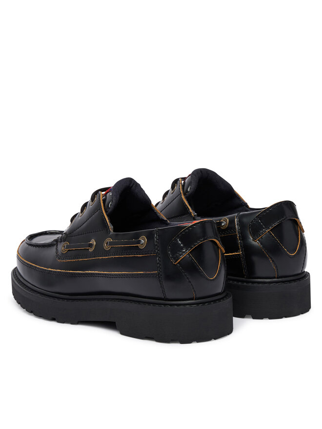 Tommy Jeans Halbschuhe Tommy Jeans Archive '01 Boat Shoe Lthr EM0EM01705 Schwarz