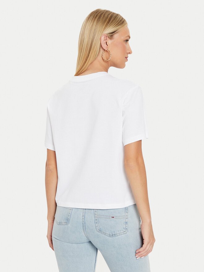 Guess Jeans Guess Jeans Marškinėliai W4YI73 K8HM0 Balta Boxy Fit