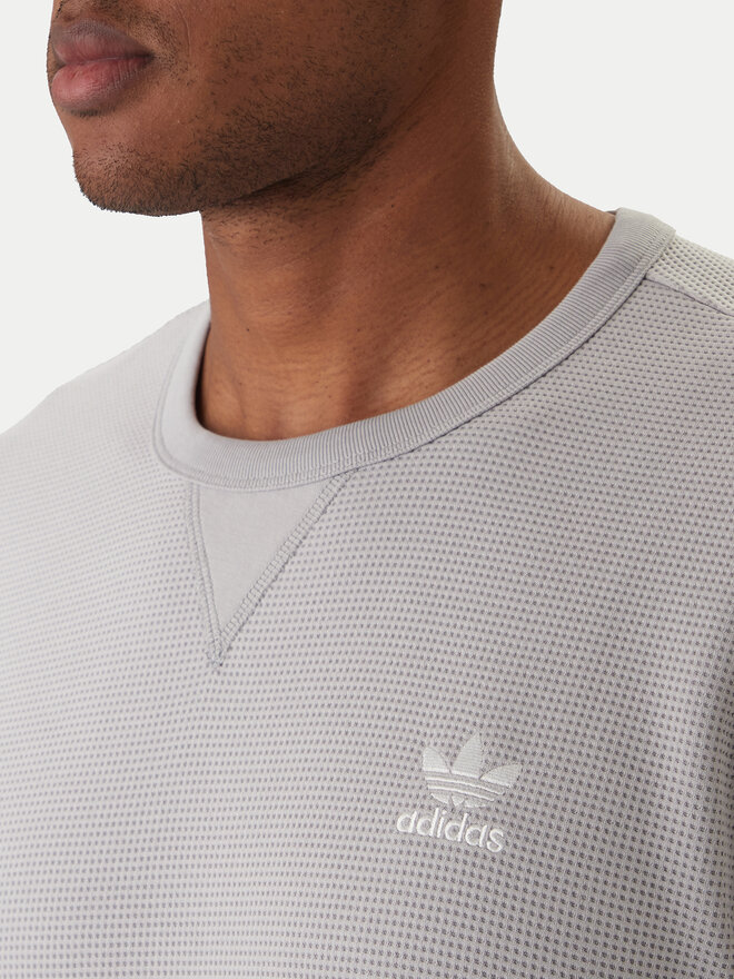 adidas adidas Футболка Trefoil Essentials Waffle KE1203 Сірий Regular Fit