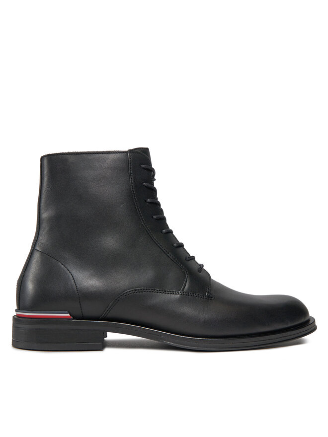 Tommy Hilfiger Μπότες Tommy Hilfiger Core Rwb Hilfiger Lth Lce Boot FM0FM05030 Μαύρο