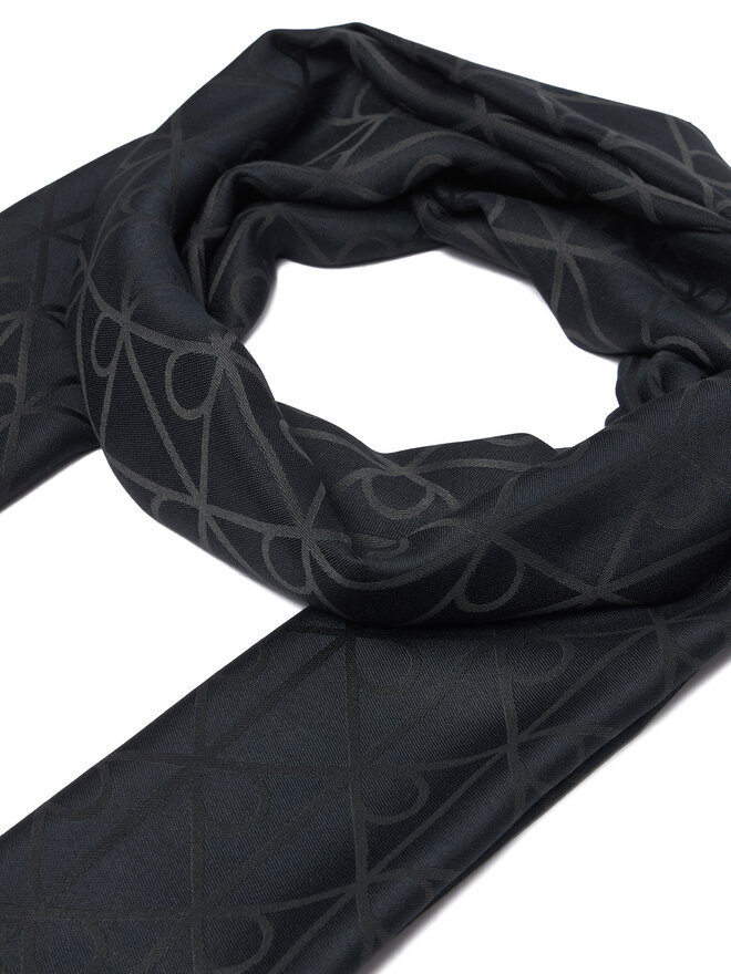 Calvin Klein Schal Calvin Klein Emblem Aop Glossy Tonal Scarf LV04F8096G Schwarz