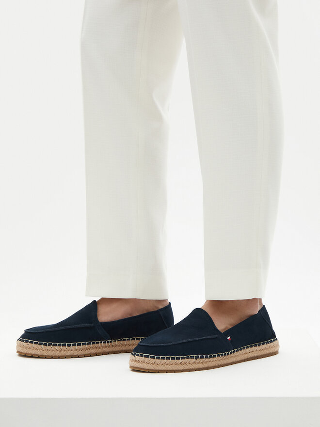 Tommy Hilfiger Espadrilles Tommy Hilfiger Hilfiger Flex Espa Suede Loafer FM0FM05392 Dunkelblau