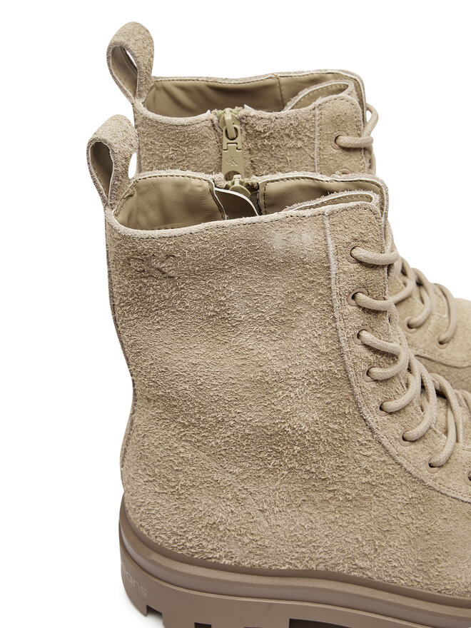 Calvin Klein Jeans Schnürstiefeletten Calvin Klein Jeans Lugged Lace Zip Boot Oxf Hr Su YM0YM01068 Beige